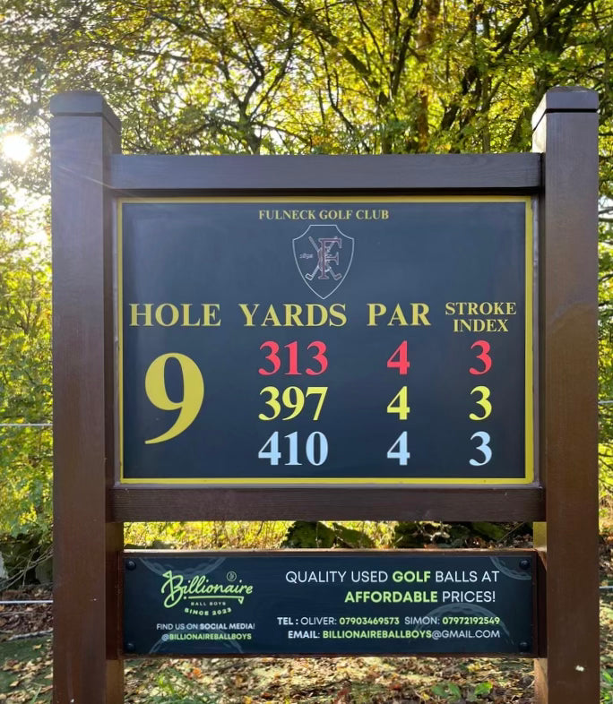 18 Holes of Twin Post Tee Box Signs - No Cost